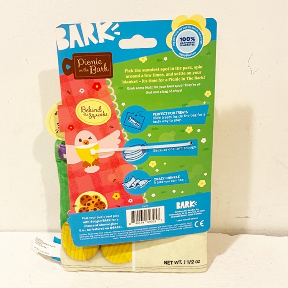 Bark Dog Toy Picnic in the‎ Bark XS-S Mutz Squeaky NEW - Picture 3 of 3
